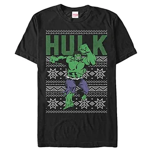 Marvel Unisex Avengers Classic-Hulk Ugly Top Organic Short Sleeve T-Shirt, Black, S, czarny, S - Koszulki i topy damskie - miniaturka - grafika 1