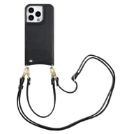 Etui i futerały do telefonów - Etui na telefon Selencia Nova z kablem i uchwytem na kartę do Apple iPhone 15 Pro - czarne - miniaturka - grafika 1