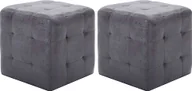 Pufy i podnóżki - Elior Komplet dwóch szarych puf - Zauri 3X - miniaturka - grafika 1