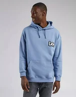 Bluzy męskie - LEE LOOSE HOODIE MĘSKA BLUZA KAPTUR LOGO DREAMY BLUE L84ORY39 112322665 - Lee - miniaturka - grafika 1