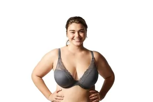 Passionata - Brooklyn biustonosz plunge - nowoczesne wzornictwo z graficznym tiulem - głębokie wycięcie - miękkie i ultralekkie miseczki - niezauważalny pod ubraniem, Gris Intense, 70D - Biustonosze - miniaturka - grafika 1