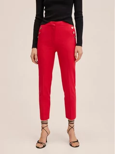 Spodnie damskie - Mango Chinosy Botones 27055134 Czerwony Slim Fit - grafika 1