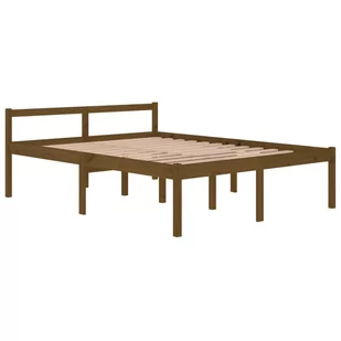 Lumarko Rama łóżka, miodowy brąz, lite drewno sosnowe, 150x200 cm - Łóżka - miniaturka - grafika 4