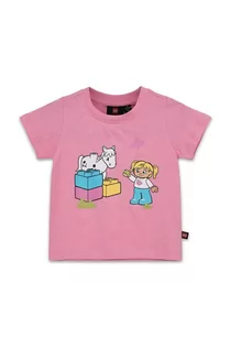 Koszulki dla dziewczynek - Lego t-shirt bawełniany dziecięcy kolor różowy - grafika 1