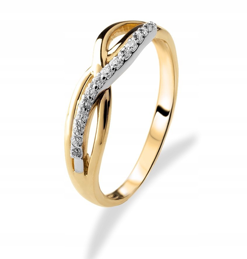 ZŁOTY PIERŚCIONEK Z CYRKONIAMI 585