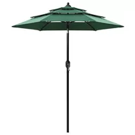 Parasole ogrodowe - vidaXL 3-poziomowy parasol na aluminiowym słupku, zielony, 2 m vidaXL - miniaturka - grafika 1