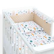 Pościel dla dzieci - MAMO-TATO 3-el pościel dla niemowląt 100x135 PREMIUM do łóżeczka 60x120 Velvet PIK - Forest / piaskowy - miniaturka - grafika 1