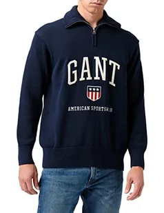 GANT Sweter męski, niebieski (Evening Blue), S - Swetry męskie - miniaturka - grafika 1