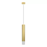 Lampy sufitowe - Złota tuba na zwisie, kryształowe zakończenie ML8876 z serii TUBI - miniaturka - grafika 1