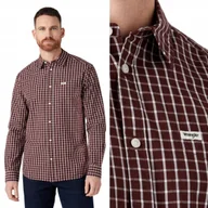 Koszule męskie - Wrangler 1 POCKET SHIRT Dahlia BORDOWA KOSZULA W KRATĘ REGULAR FIT M - miniaturka - grafika 1
