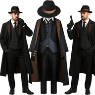 Stroje karnawałowe - Strój Kostium Szpieg Agent Retro Garnitur Detektyw Gangster 2Xl 3Xl 182 188 - miniaturka - grafika 1