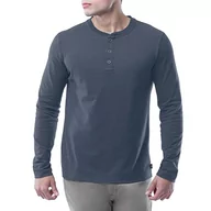 Koszule męskie - Lee Męska koszulka z długim rękawem, miękka, sprana bawełniana koszula Henley, niebieski (Patriot Blue), M - miniaturka - grafika 1