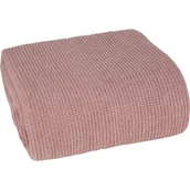 Koce i narzuty dla dzieci - Koc 200 x 220 Design Bawełniano-Akrylowy Amber Pudrowy - miniaturka - grafika 1