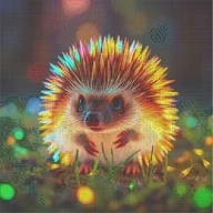 Rękodzieło - TEMU JOZYSH 1 szt. Duży Rozmiar Bezramkowy Zestaw do Malowania Diamentowego 40x40cm/15,7x15,7 cala, Kolorowa Świecąca Jeż, Pełny Syntetyczny do - miniaturka - grafika 1