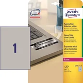 Etykiety do drukarek - Avery Zweckform Etykiety znamionowe srebrne Zweckform A4 20ark./op. 210x297mm poliestrowe PROMOCJA! AVE-L6013-20 - miniaturka - grafika 1
