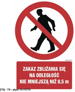 SIGNPROJECT GC046 - Zakaz zbliżania się na odległość nie mniejszą niż 300x450 - Tablice BHP - miniaturka - grafika 1