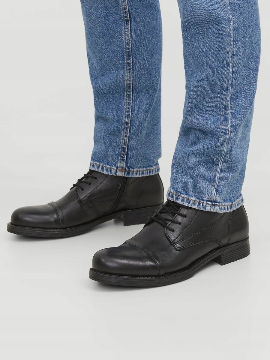 JACK&JONES TRZEWIKI MĘSKIE CZARNE SKÓRZANE 44 16DA