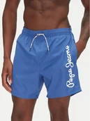 Kąpielówki męskie - Pepe Jeans Szorty kąpielowe Logo PMB10419 Niebieski Regular Fit - miniaturka - grafika 1