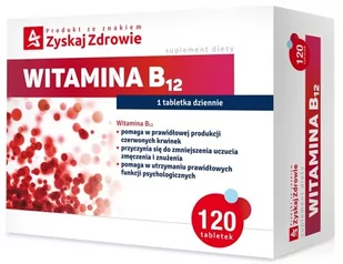 ZYSKAJ ZDROWIE SP. Z O.O. ZYSKAJ ZDROWIE SP Z O.O WITAMINA B12 TABL 120 ZYSKAJ ZDROWIE 5224051 - Witaminy i minerały - miniaturka - grafika 1