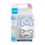 Smoczki uspokajające - MAM Supreme Silicone Pacifier 0m+ Blue & Grey smoczek 2 szt dla dzieci - miniaturka - grafika 1