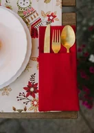 Akcesoria do sztućców - Kieszonka na sztućce z plamoodpornej tkaniny czerwona - miniaturka - grafika 1