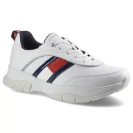 Buty dla dziewczynek - Tommy Hilfiger Sneakersy Low Cut Lace-Up Sneaker T3A4-31180-1023 S Biały - miniaturka - grafika 1