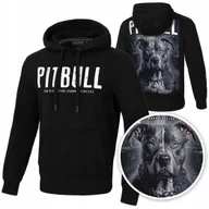 Bluzy męskie - BLUZA męska z KAPTUREM PIT BULL STREET KING gruba 400GSM KANGURKA czarna L - miniaturka - grafika 1