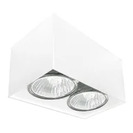 Lampy sufitowe - Prostokątna lampa sufitowa Cage 1077 Shilo blok czworokąt biała - miniaturka - grafika 1