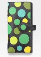 Portfele - Visconti, Portfel damski, P2, czarny w kolorowe kropki - miniaturka - grafika 1
