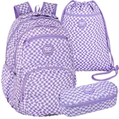 Zestawy szkolne - Zestaw 3-elementowy do klasy 4-8 plecak piórnik worek Coolpack Kratka - miniaturka - grafika 1