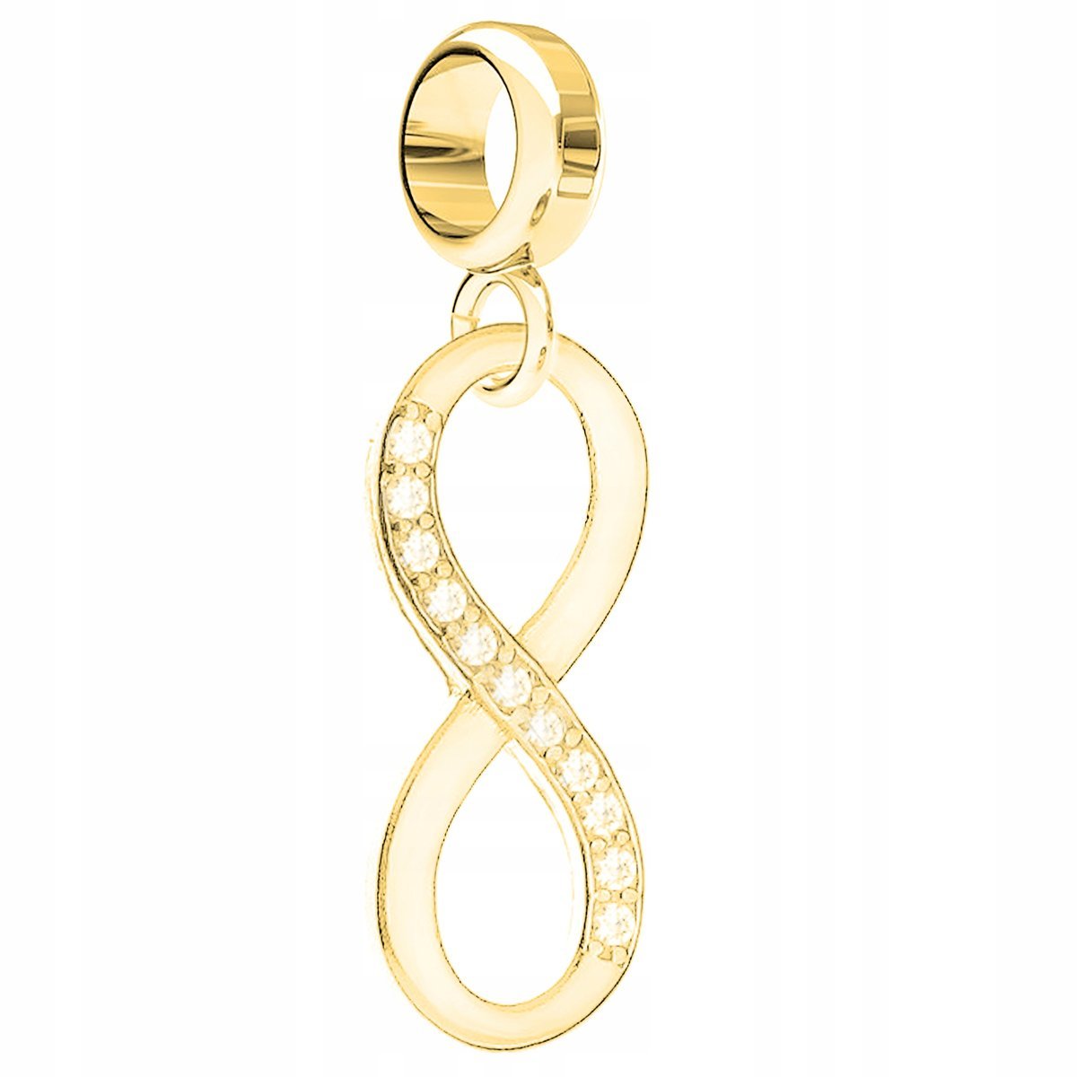 Charms Złoty Znak z Nieskończonością Symbol Infinity Ósemka SREBRO 925