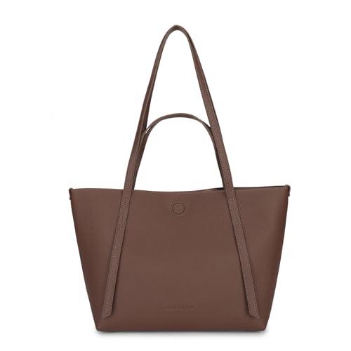 Carlheim Damskie torby totebags ELLA PREMIUM prawdziwa skóra, brązowa, brązowy, jeden rozmiar, Minimalistyczny
