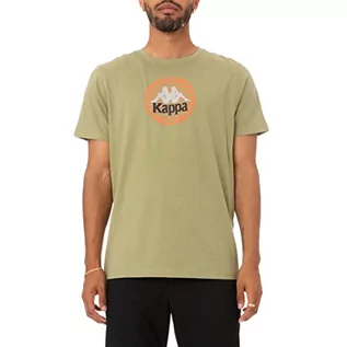 Koszulki męskie - Kappa Męski t-shirt Authentic Ajoban, zielony/czarny, XL, zielony/czarny, XL - grafika 1