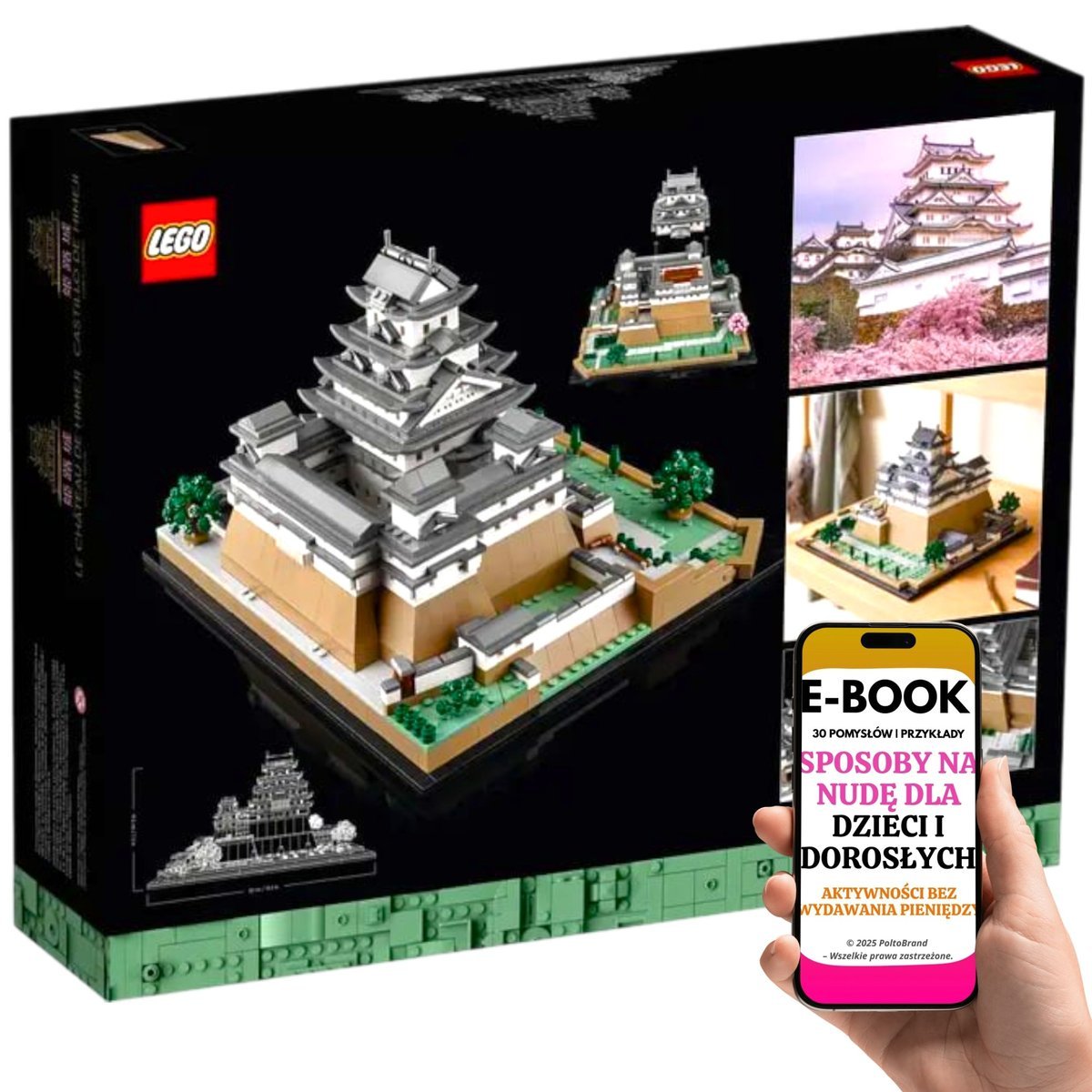 LEGO PREZENT URODZINOWY DLA DOROSŁYCH LEGO Architecture Zamek Himeji dla dorosłych i pasjonatów budowli historycznych Lego Na Święta + EBOOK-3