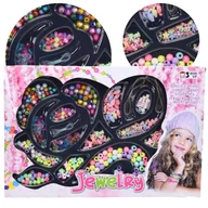 Prace ręczne dla dzieci - KREATYWNY ZESTAW DO ROBIENIA BIŻUTERII BRANSOLETEK KORALIKI LITERKI PREZENT - miniaturka - grafika 1