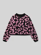 Swetry dla dziewczynek - Sweter z dzianiny o luźnym kroju z mieszanki bawełny - miniaturka - grafika 1