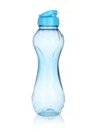 Shakery i bidony sportowe - Butelka sportowa plastikowa bidon Trend niebieska 600ml - miniaturka - grafika 1