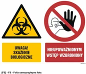 Tablice BHP - TD Systems Uwaga skażenie biologiczne, wstęp wzbroniony 400x300 - miniaturka - grafika 1