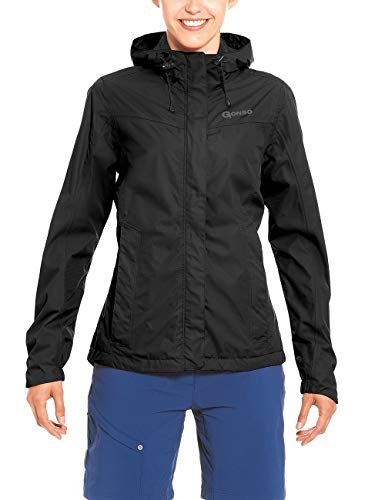 Gonso Damska kurtka przeciwdeszczowa Sura Light, kurtka rowerowa z kapturem, wodoszczelna i oddychająca, kurtka rowerowa z termoizolacyjną wyściółką wewnętrzną z siateczki