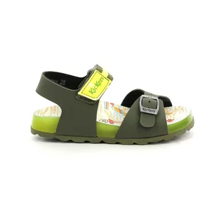 Sandały dziecięce Kickers SOSTREET KAKI JAUNE SURF - Buty dla dziewczynek - miniaturka - grafika 1