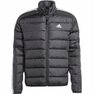 Kurtki męskie - Kurtka męska adidas Essentials 3-Stripes Light Down czarna HZ4431 S - miniaturka - grafika 1