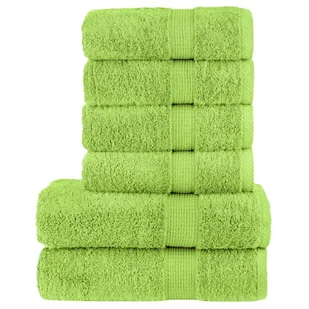 vidaXL 6-częściowy zestaw ręczników premium SOLUND, zielony, 600 g/cm² - Ręczniki - miniaturka - grafika 1