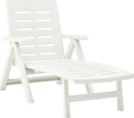 Leżaki ogrodowe - Elior Biały rozkładany leżak ogrodowy - Dantes - miniaturka - grafika 1