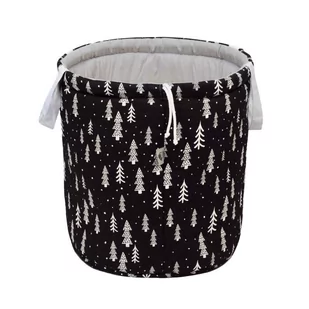 Pojemnik na zabawki, 40x50 cm, bawełniany, czarny lasek - Pojemniki na zabawki - miniaturka - grafika 1