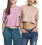 Koszulki i topy damskie - Urban Classics Damska koszulka damska Short Oversized Tee T-Shirt, Bk/LGR, XS (2 sztuki) - miniaturka - grafika 1