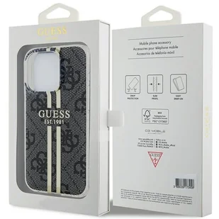 Etui Guess GUHCP15LH4PSEGK Apple iPhone 15 Pro hardcase IML 4G Gold Stripe czarny/black - Etui i futerały do telefonów - miniaturka - grafika 9