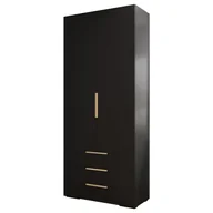 Szafy - Szafa uchylna z szufladami ubraniowa Inova 1 2D3SZ czarny + u. złoty Abiks Meble - miniaturka - grafika 1