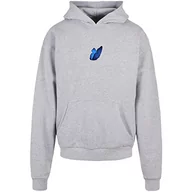 Bluzy męskie - Mister Tee Le Papillon Heavy Oversize męska bluza z kapturem, szary, XXL - miniaturka - grafika 1