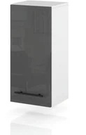 Szafki kuchenne - szafka kuchenna wisząca modułowa z uchwytami 30cm spremium szary połysk - miniaturka - grafika 1