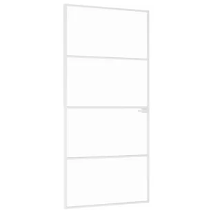 Drzwi wewnętrzne, białe, 93x201,5 cm, szkło i aluminium Lumarko! - Drzwi zewnętrzne - miniaturka - grafika 3